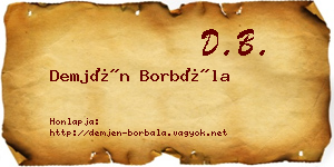 Demjén Borbála névjegykártya
