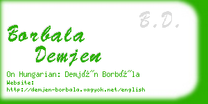 borbala demjen business card